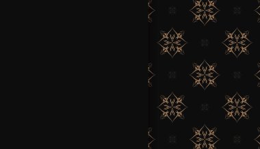 Logo tasarımı için soyut kahverengi desenli siyah renk pankart şablonu