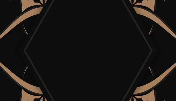 Logo Veya Metin Tasarımı Için Klasik Kahverengi Desenli Siyah Renk — Stok Vektör