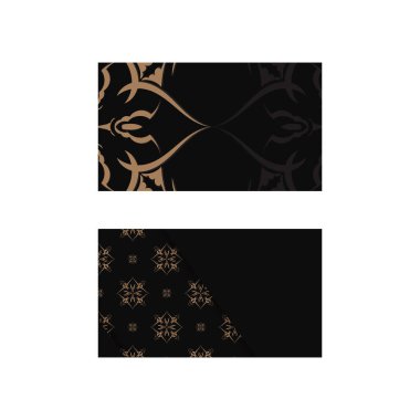 Kişiliğin için lüks kahverengi desenli siyah kartvizit..