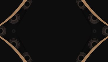 Hint kahverengi desenli ve metin aralıklı siyah pankart