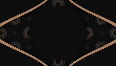 Soyut kahverengi desenli ve metin için yeri olan siyah pankart