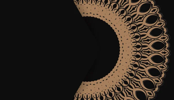 Baner Noir Avec Motif Brun Grec Une Place Sous Logo — Image vectorielle
