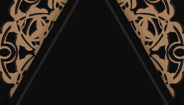 Baner Negro Con Patrón Marrón Griego Para Diseño Del Logotipo — Archivo Imágenes Vectoriales