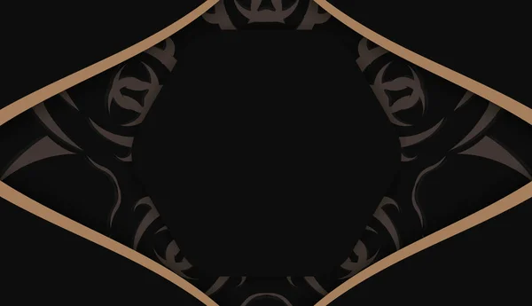 Bannière Noire Avec Ornement Brun Antique Espace Pour Votre Logo — Image vectorielle
