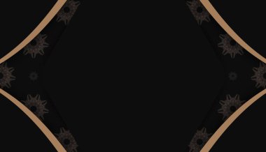 Logonuz altında tasarım için lüks kahverengi desenli siyah arkaplan