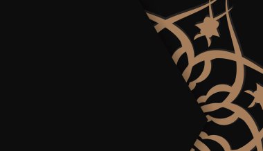 Logonuz ya da metniniz için klasik kahverengi desenli siyah arkaplan