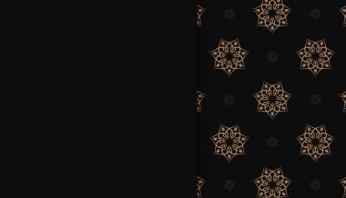 Logo veya metin tasarımı için lüks kahverengi desenli siyah arkaplan