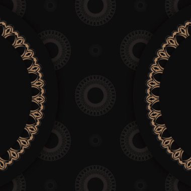 Kartpostal siyah, eski kahverengi desenli ve basılmaya hazır..