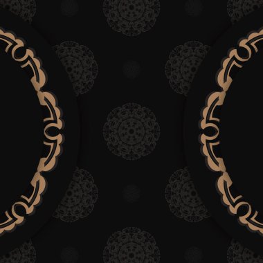 Hint kahverengi desenli siyah kartpostal basılmaya hazır..