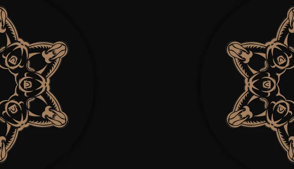 Μαύρο Φόντο Ελληνικό Καφέ Στολίδι Για Σχεδιασμό Κάτω Από Κείμενό — Διανυσματικό Αρχείο
