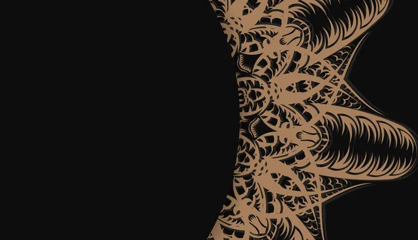 Чорний Фон Вінтажним Коричневим Візерунком Дизайну Логотипу — стоковий вектор