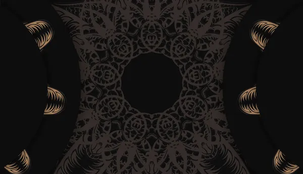 Fundal Negru Ornament Brun Abstract Spațiu Pentru Logo Dvs — Vector de stoc