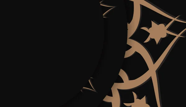 Черный Фон Роскошными Коричневыми Орнаментами Место Вашего Логотипа Текста — стоковый вектор