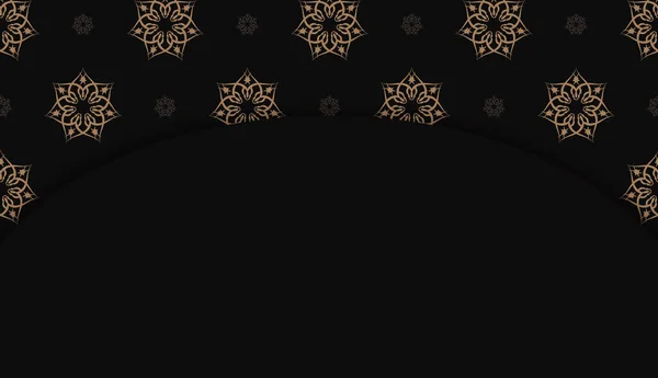 Schwarzer Hintergrund Mit Indisch Braunem Muster Für Logo Oder Textgestaltung — Stockvektor