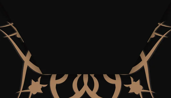 Logo Veya Metin Tasarımı Için Yunanca Kahverengi Desenli Siyah Arkaplan — Stok Vektör