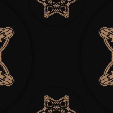 Broşür siyah, eski kahverengi bir süs ve basılmaya hazır..