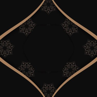 Siyah tebrik kartı ve klasik kahverengi desenli tebrik kartı..