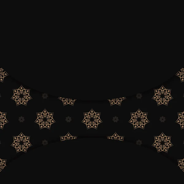 黒のグリーティングカードとヴィンテージブラウンの装飾はタイポグラフィのために用意 — ストックベクタ