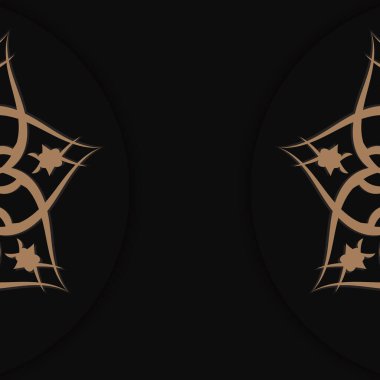 Siyah renkli tebrik kartı, tipografi için hazırlanmış kahverengi desenli..