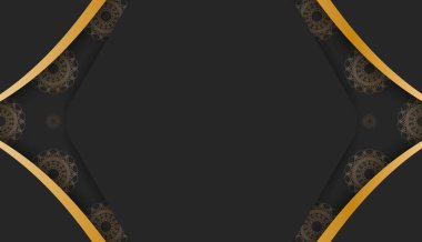 Logonuz altında tasarım için klasik altın desenli siyah arkaplan