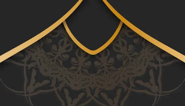 Logonuz Altında Tasarım Için Hint Altını Desenli Siyah Arkaplan — Stok Vektör