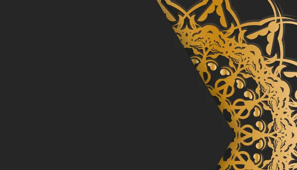 Чорний Фон Розкішним Золотим Візерунком Простором Вашого Логотипу — стоковий вектор