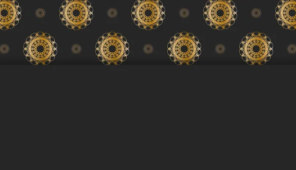 Черный Фон Роскошными Золотыми Орнаментами Дизайна Логотипа — стоковый вектор