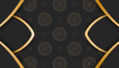 Metin altında tasarım için klasik altın desenli siyah arkaplan