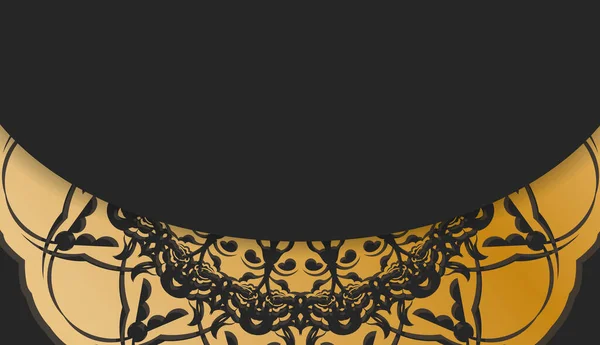 Чорний Фон Абстрактним Золотим Візерунком Дизайну Під Вашим Текстом — стоковий вектор