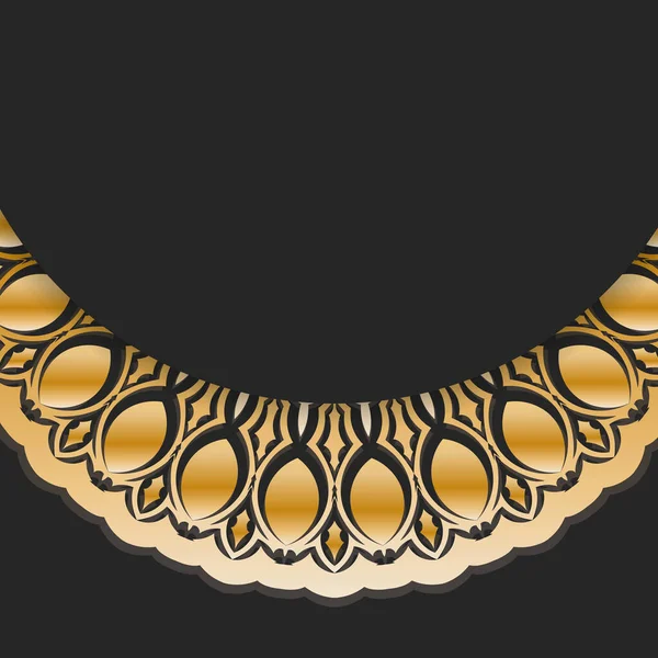 Брошюра Черном Абстрактными Золотыми Орнаментами Подготовленными Типографии — стоковый вектор