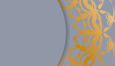 Lüks altın desenli gri arkaplan ve metin için boşluk