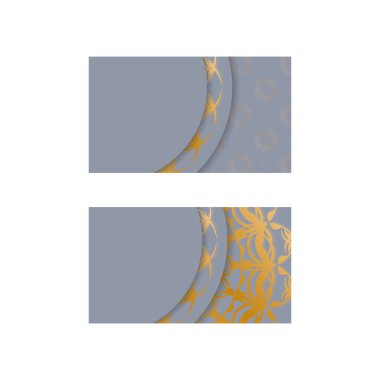 Kişileriniz için klasik altın süslemeli gri renkli kartvizit ziyaret etmek.