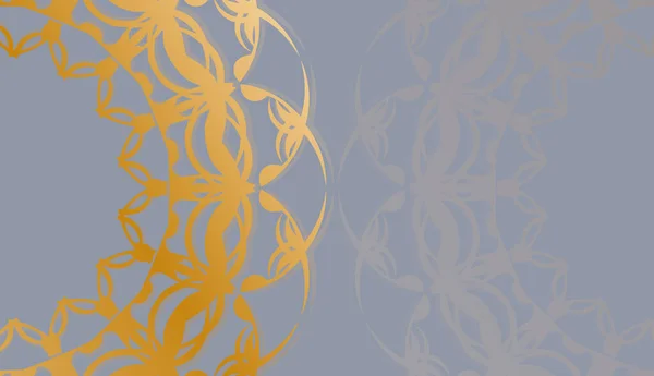 Banner Von Grauer Farbe Mit Einem Mandala Mit Goldenem Muster — Stockvektor