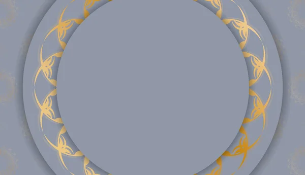 Hintergrund Grauer Farbe Mit Luxuriösen Goldenen Ornamenten Für Die Gestaltung — Stockvektor