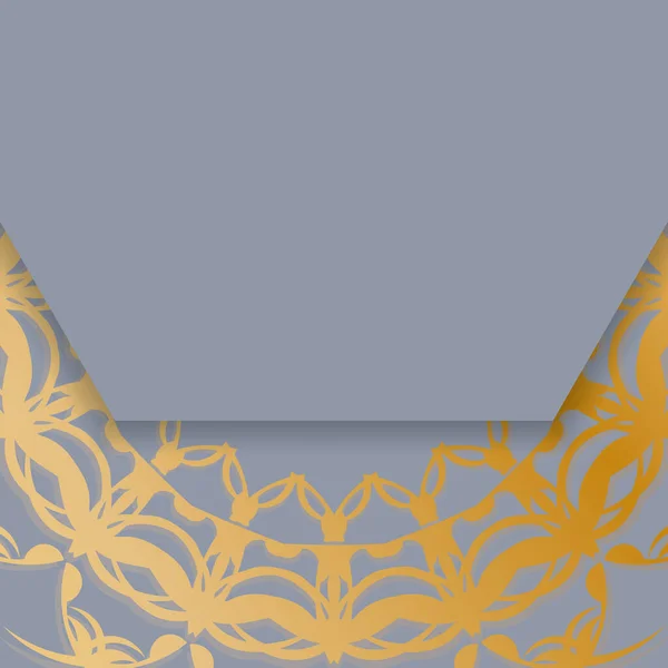 あなたのブランドのための豪華な金のパターンを持つグレーのポストカード — ストックベクタ