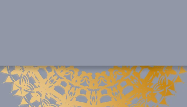 Сірий Абстрактним Золотим Візерунком Простором Вашого Логотипу Або Тексту — стоковий вектор