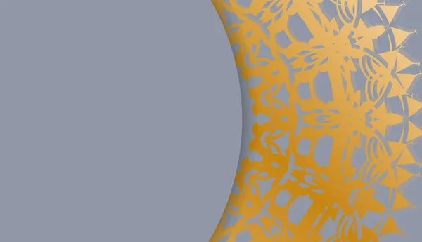 Γκρι Χρώμα Banner Ελληνικό Χρυσό Στολίδι Για Σχεδιασμό Λογότυπο Κείμενο — Διανυσματικό Αρχείο