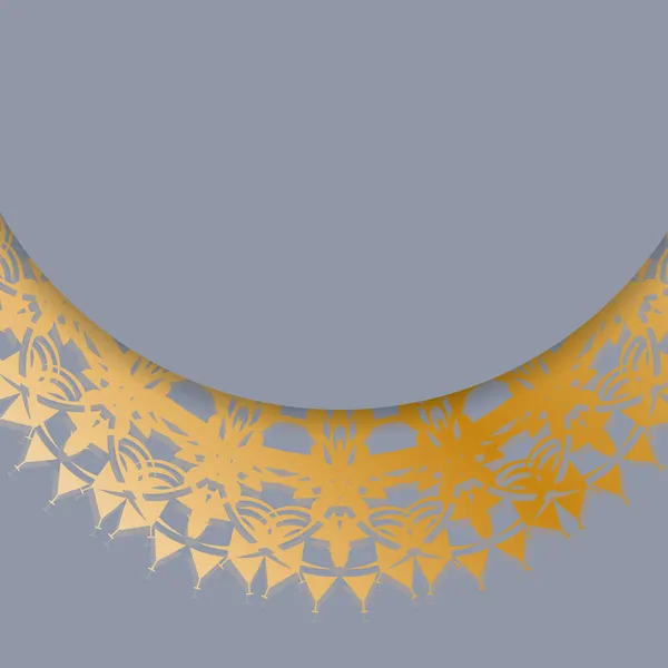 ギリシャの金の装飾が施されたグレーのパンフレットおめでとう — ストックベクタ