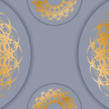 Tebrikler için klasik altın desenli gri broşür..