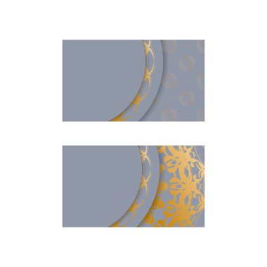 Lükse sahip kişiler için gri kartvizit ve altın süsler..