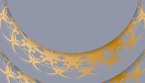 Gray Banner Vintage Gold Pattern Design Your Logo — Stock Vector