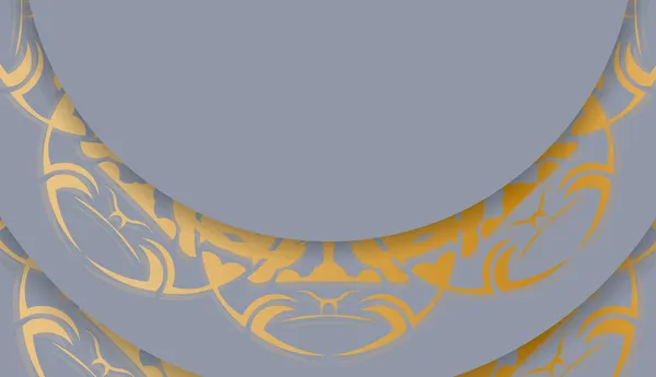 Banner Color Gris Con Patrón Oro Lujo Para Diseño Debajo — Archivo Imágenes Vectoriales