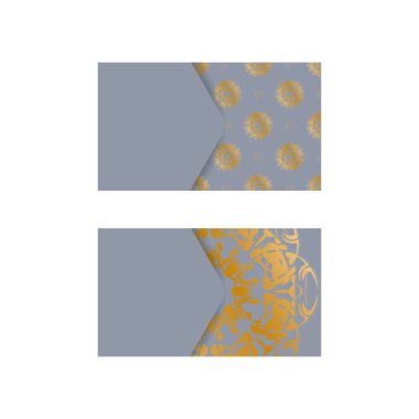 Kişiliğiniz için soyut altın süsleri içeren gri kartvizit..