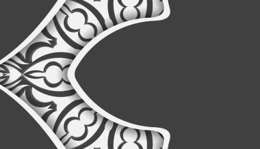 Metin altında tasarım için Hint beyaz desenli siyah renk baneri