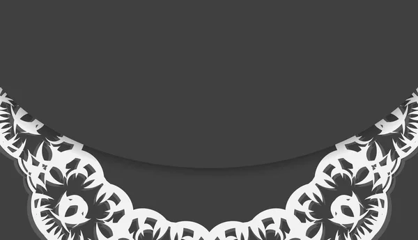 Bannière Noire Avec Motif Blanc Abstrait Pour Conception Logo — Image vectorielle