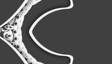 Metnin için beyaz süslemeleri ve alanı olan siyah arkaplan