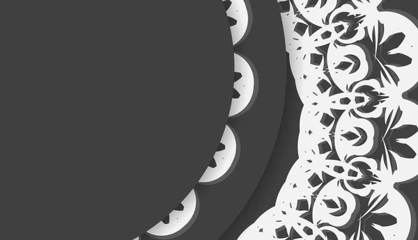 Bannière Noire Avec Motif Blanc Abstrait Pour Conception Sous Votre — Image vectorielle