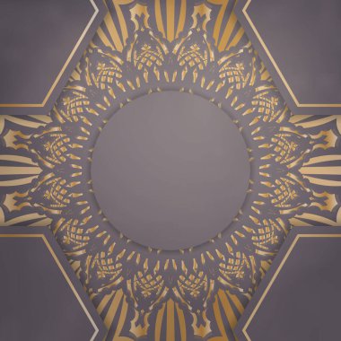 Tebrik kartı kahverengi renkli ve mandala altın süslemeli tasarımınız için..