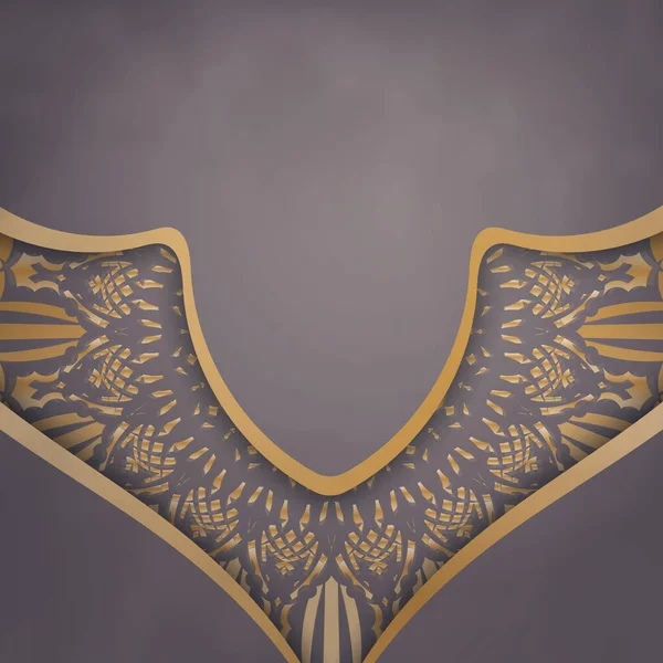Tebrik etmek için kahverengi renkli ve soyut altın desenli tebrik kartı..