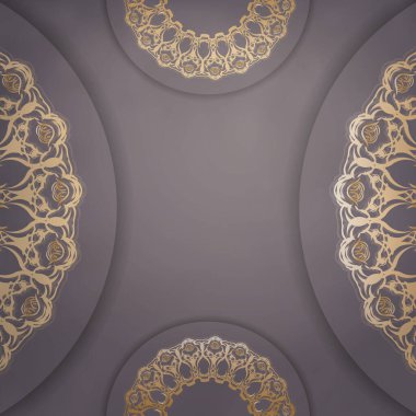 Kahverengi broşürde altın süslemeler basılmaya hazır..